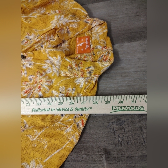 Pacific Blue rust tone and white short sleeve tropical Hawaiian print ahirt - Picture 8 of 8